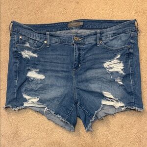 Torrid Blue Distressed Jean Shorts
